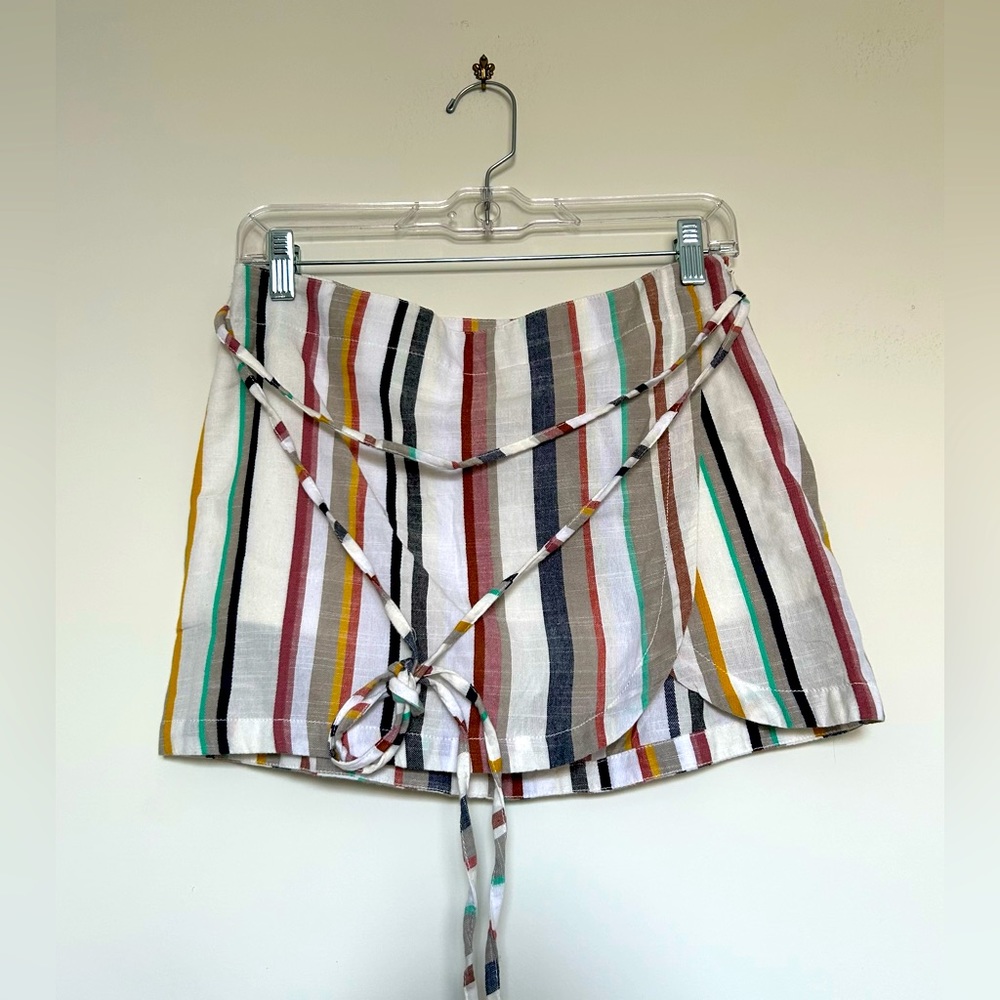 Free People Linen Mini Skirt W/Built in Shorts